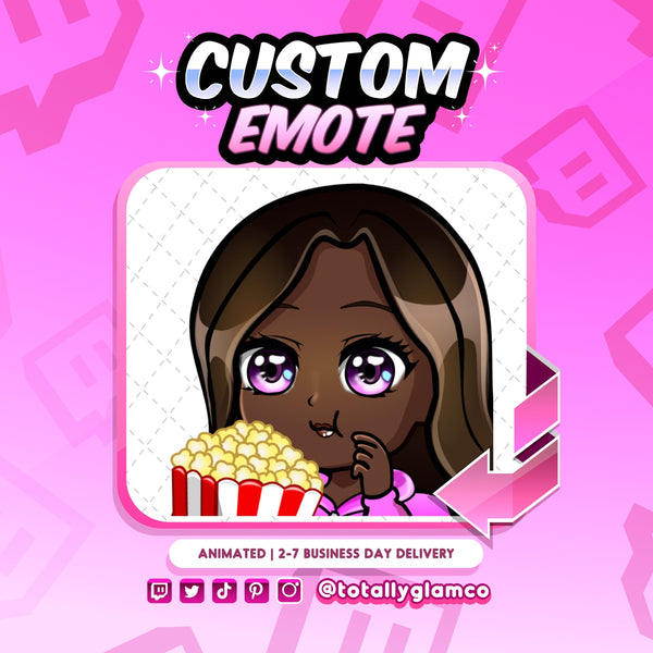 Animated Popcorn YCH Custom Chibi Emote