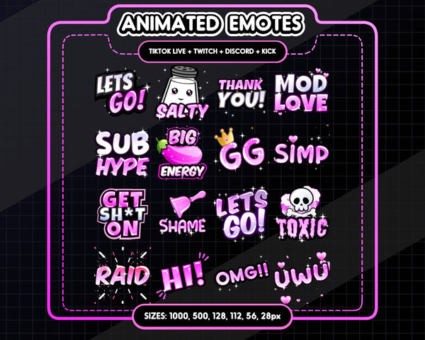 Animated Pink Text Emotes V1