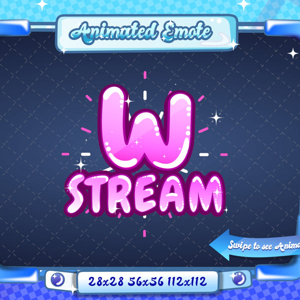 Animated W Stream Emote V1