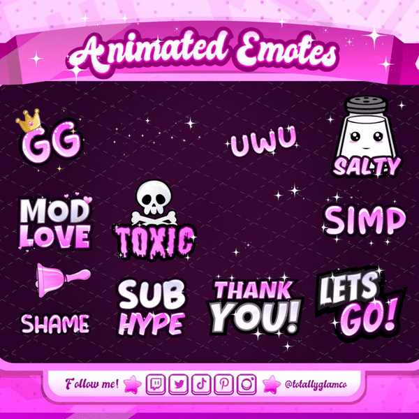 Animated Pink Text Emotes V1