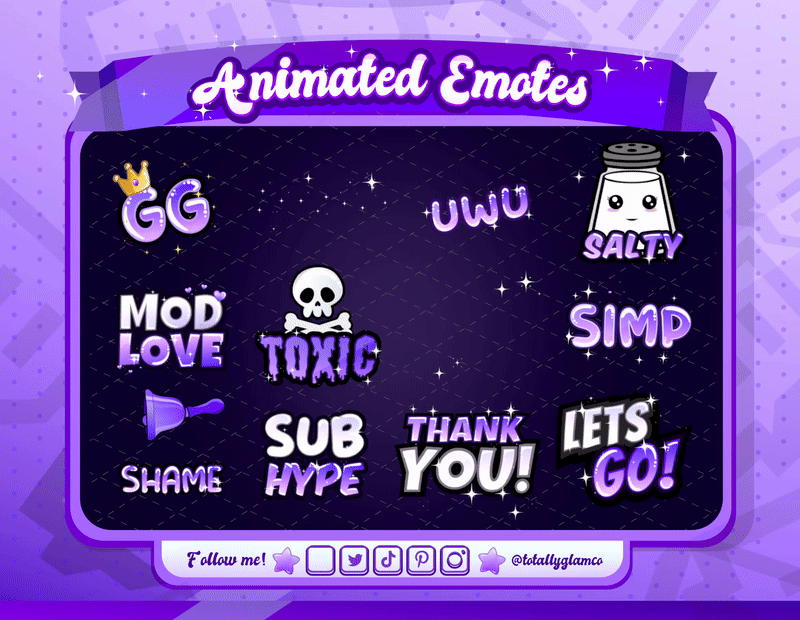 Animated Purple Text Emotes V1