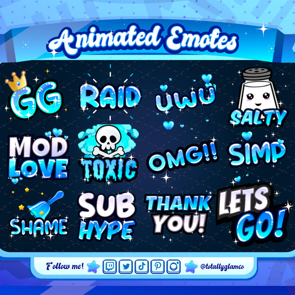Animated Blue Text Emotes V1