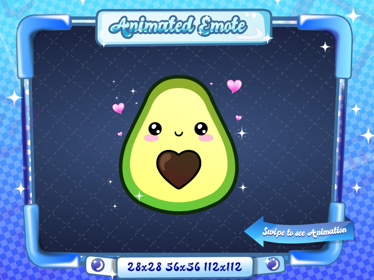 Animated Kawaii Avocado Love Emote
