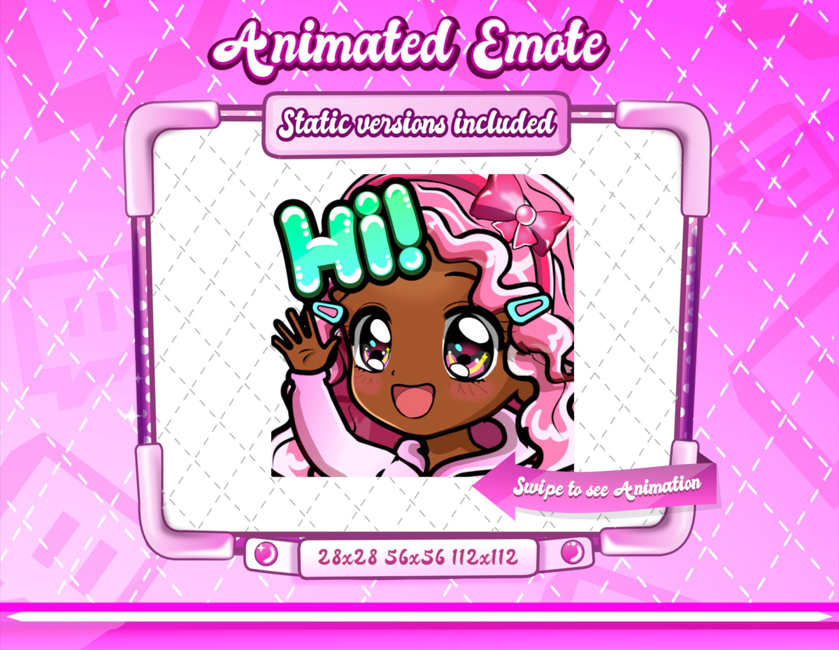 Animated 90's Chibi Glam Emote