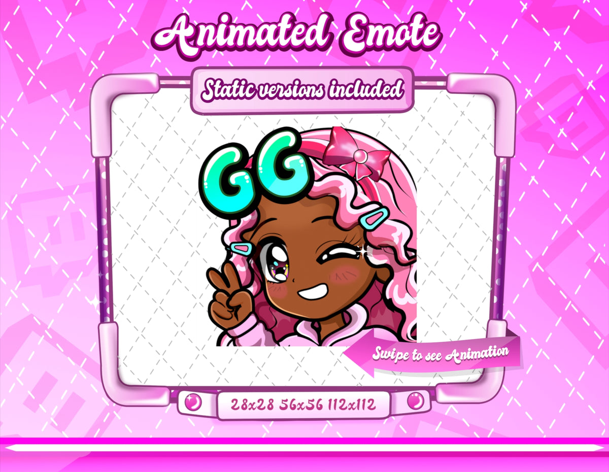Animated 90's Chibi Glam Emotes