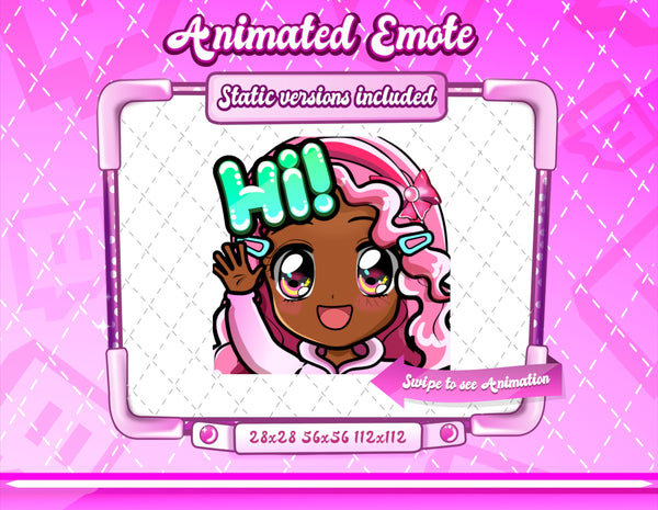 Animated 90's Chibi Glam Emotes