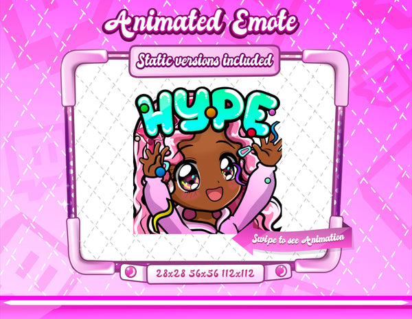 Animated 90's Chibi Glam Emotes