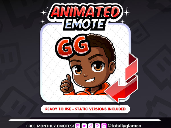 Animated Black boy emotes V1