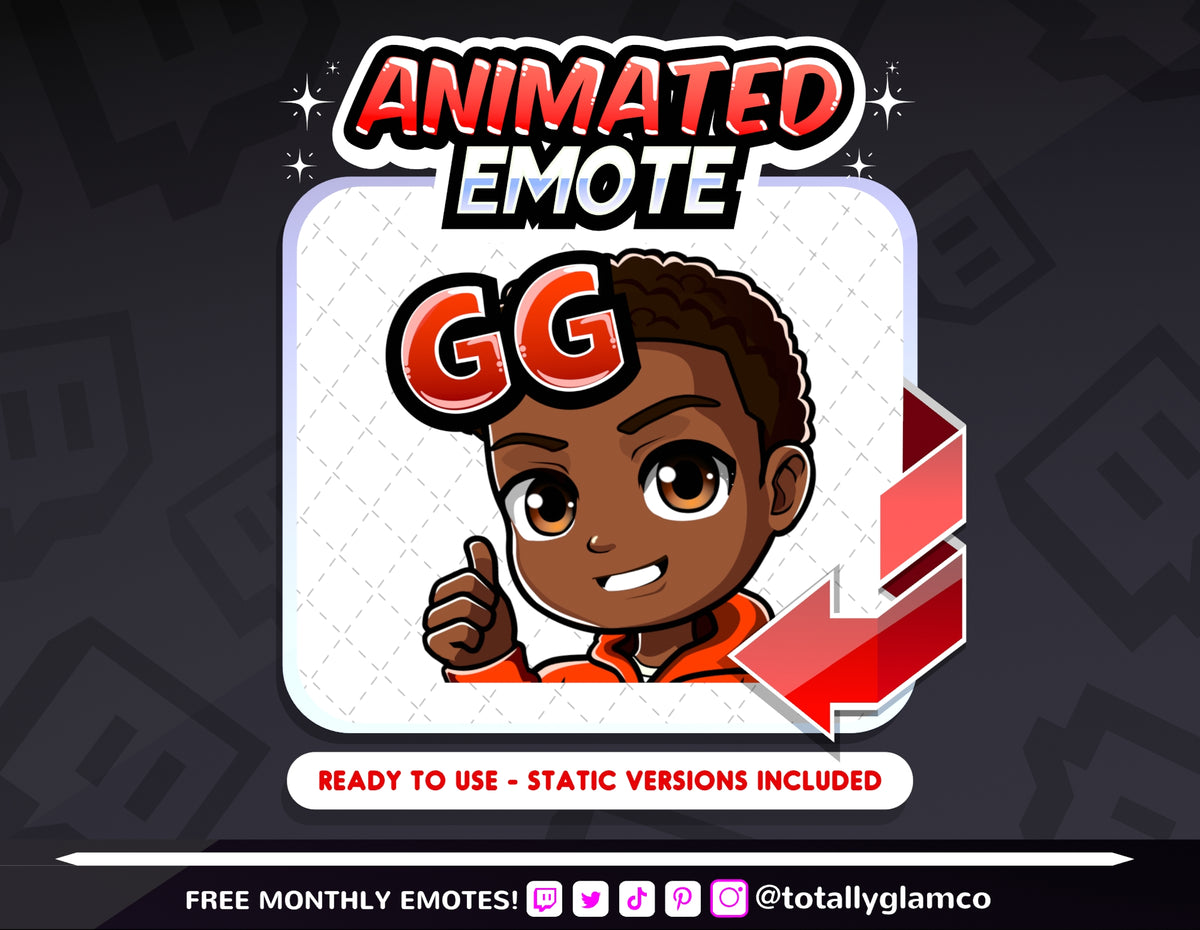 Animated Black boy emotes V1