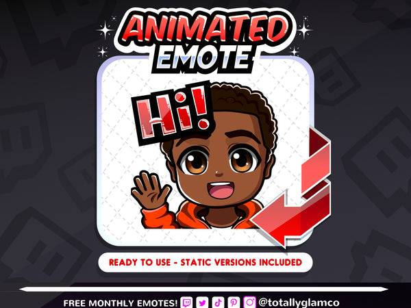 Animated Black boy emotes V1