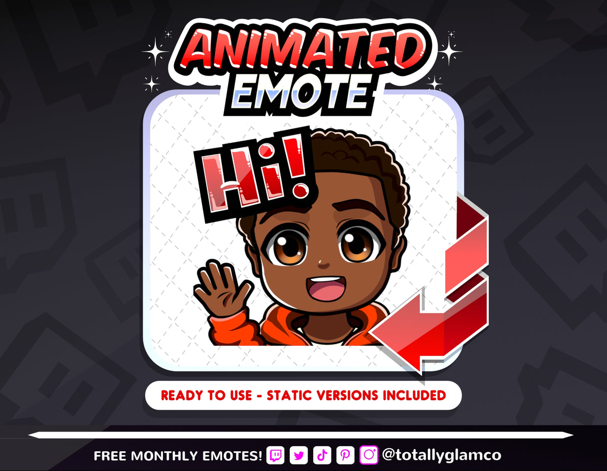 Animated Black boy emotes V1