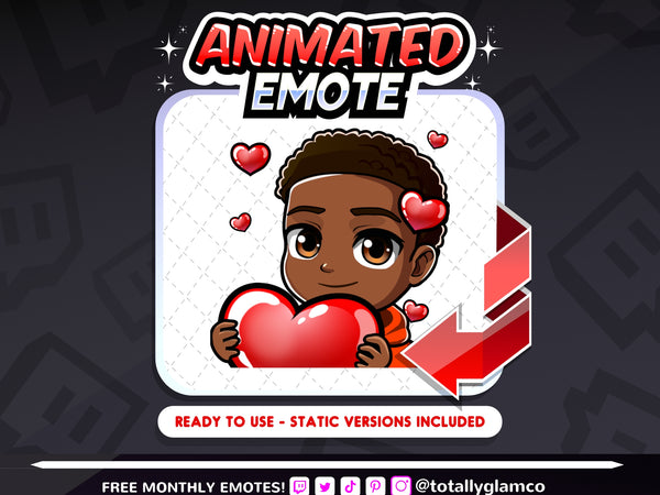 Animated Black boy emotes V1