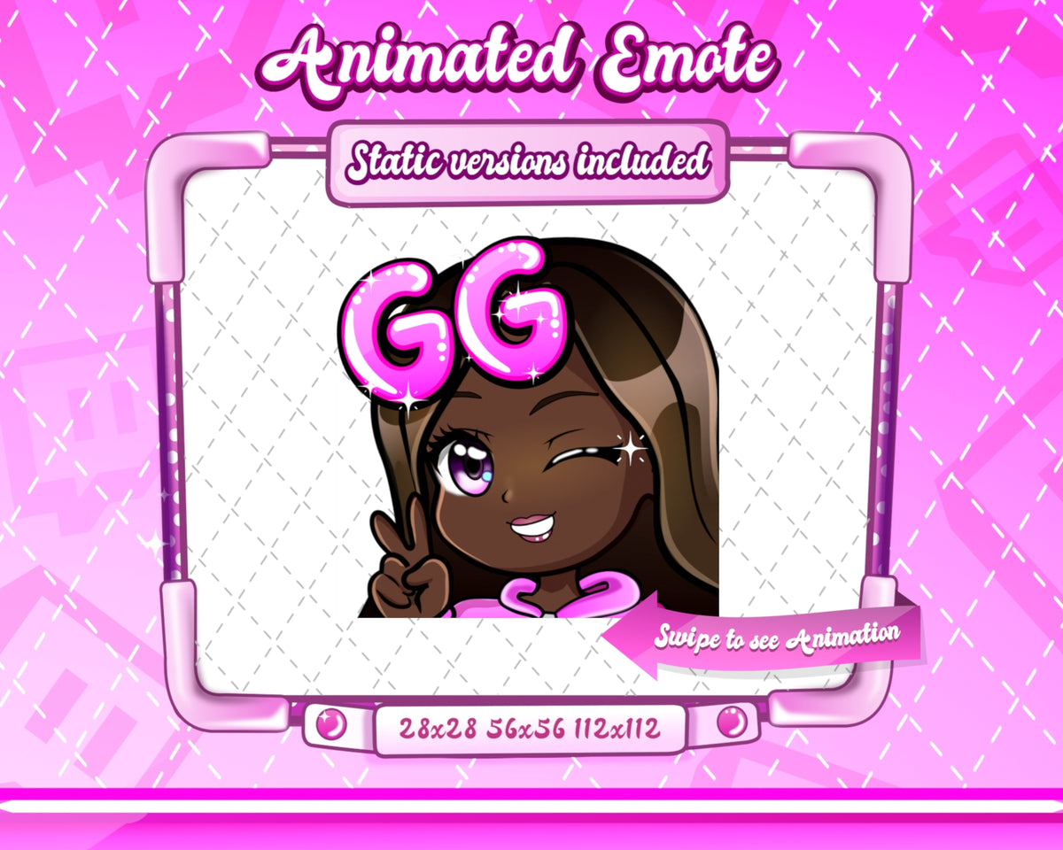 Animated black girl chibi GG emote