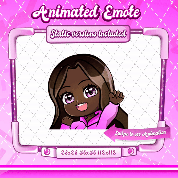 Animated black girl chibi raid emote