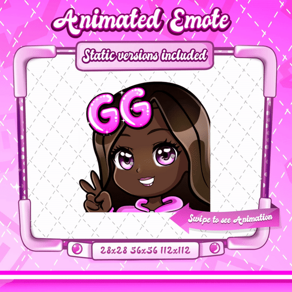 Animated black girl chibi GG emote