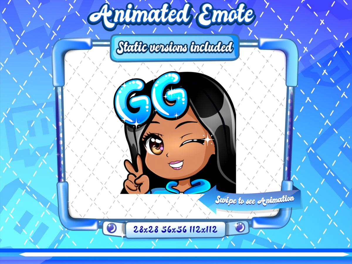 Animated latina girl chibi emotes V1