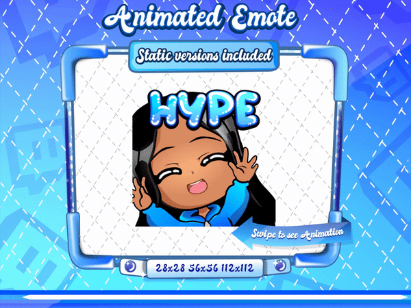Animated Latina chibi Hype emote