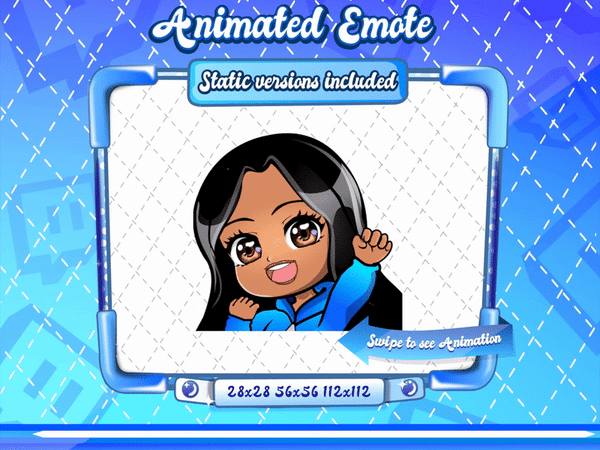 Animated Latina chibi Raid emote