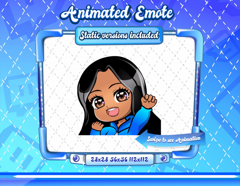 Animated Latina chibi Raid emote