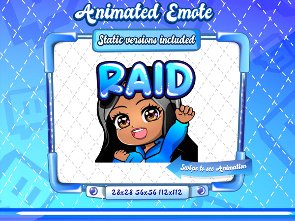 Animated Latina chibi Raid emote