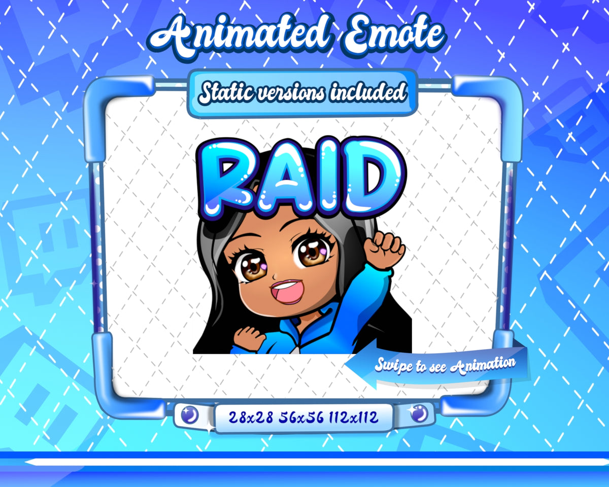 Animated Latina chibi Raid emote