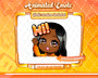 Animated black girl orange chibi glam hi emote