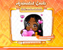 Animated black girl orange chibi glam love emote