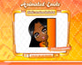 Animated black girl orange chibi glam lurk emote