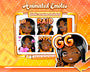 Animated black girl orange chibi glam emotes V1