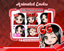 Animated black haired red chibi emotes V1