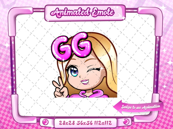 Animated blonde girl chibi GG emote
