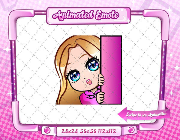 Animated blonde girl chibi Lurk emote