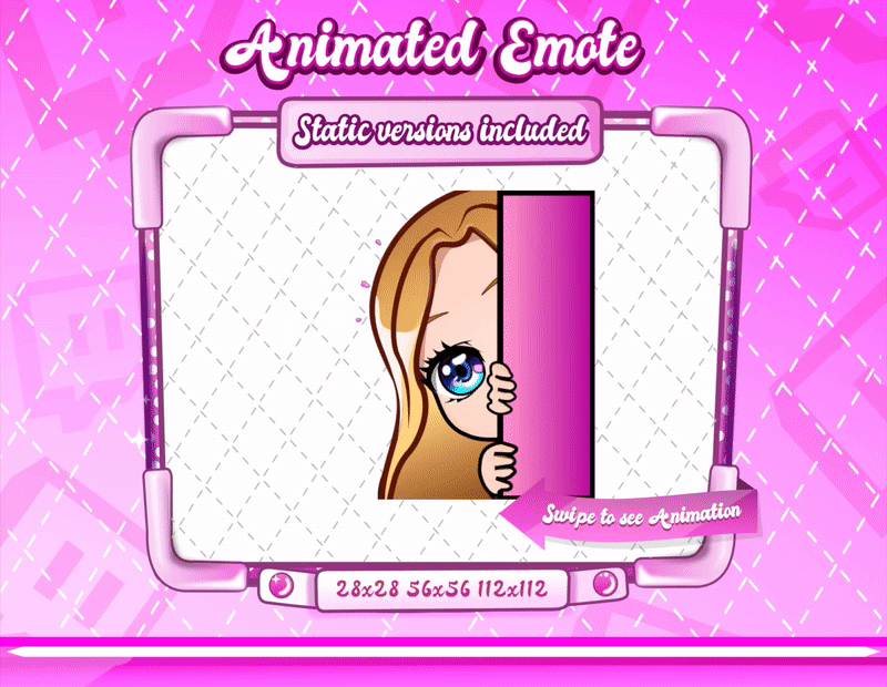 Animated blonde girl chibi Lurk emote