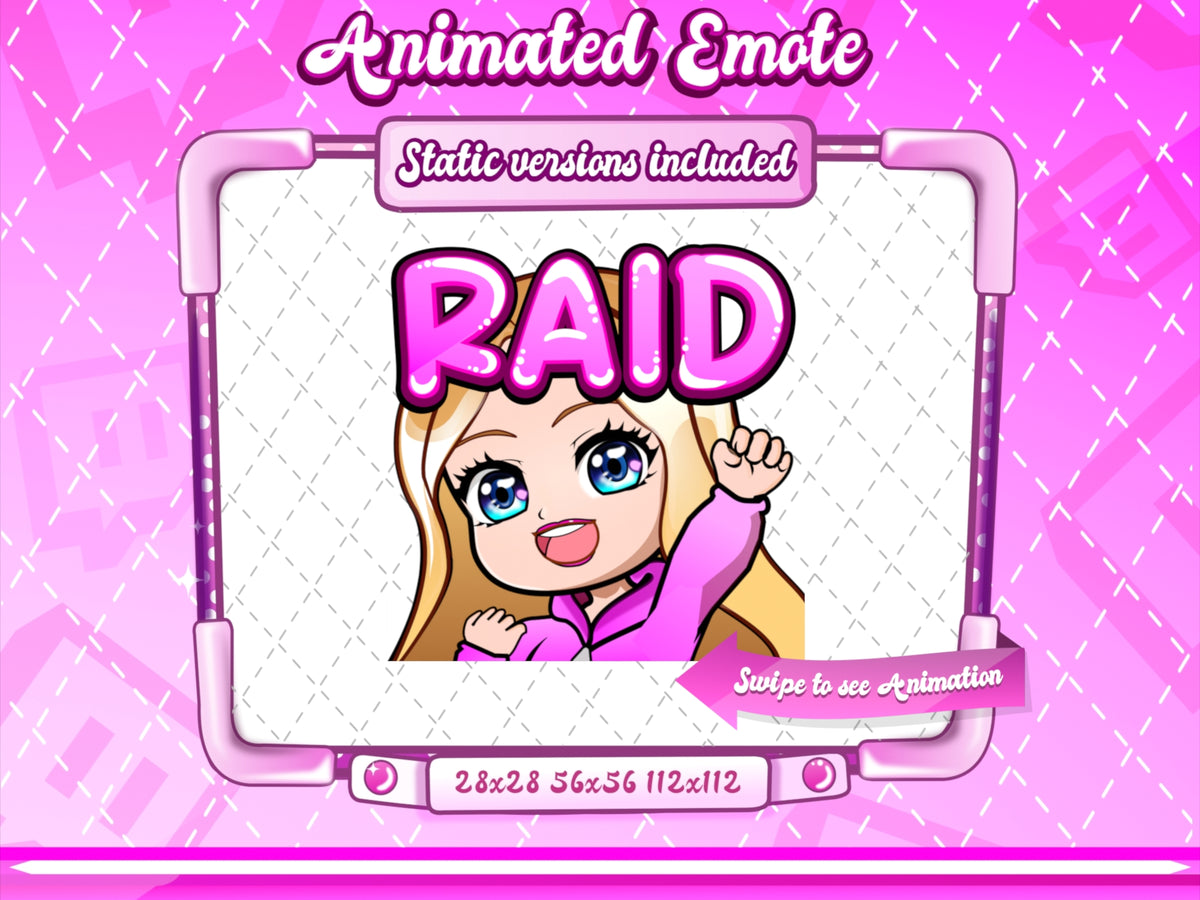 Animated blonde girl chibi raid emote