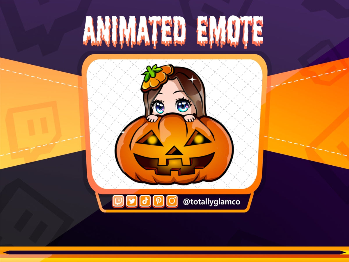 Animated Black hair Pumpkin Lurk emote