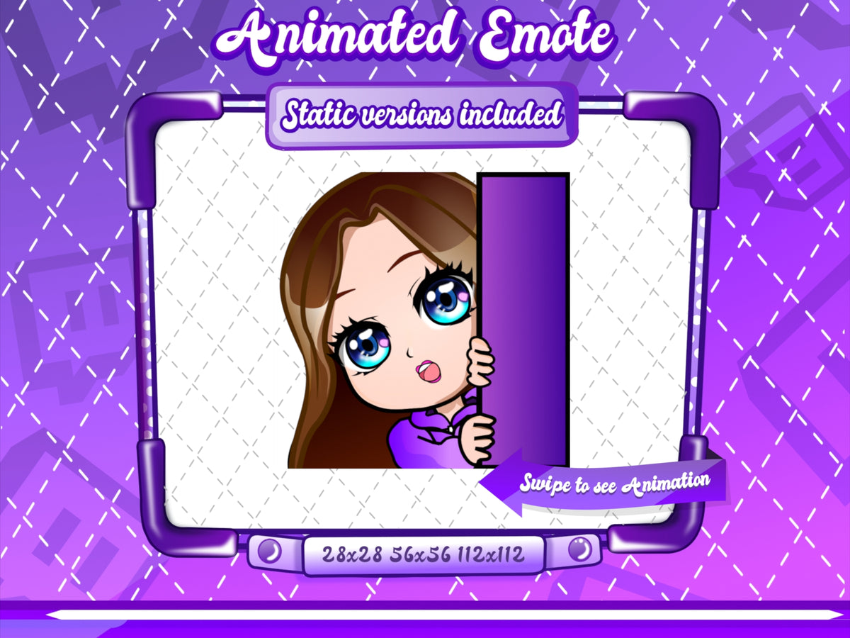 Animated chibi glam purple Lurk emote