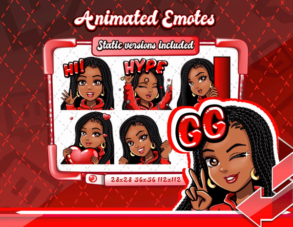 Animated Cartoon Glam emotes V1A