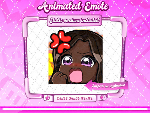 Animated black girl chibi emotes V2