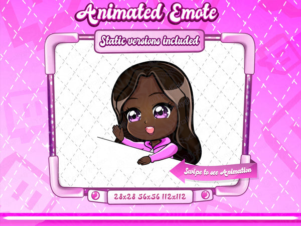 Animated black girl chibi emotes V2