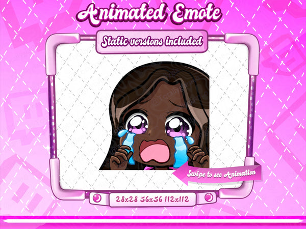 Animated black girl chibi emotes V2