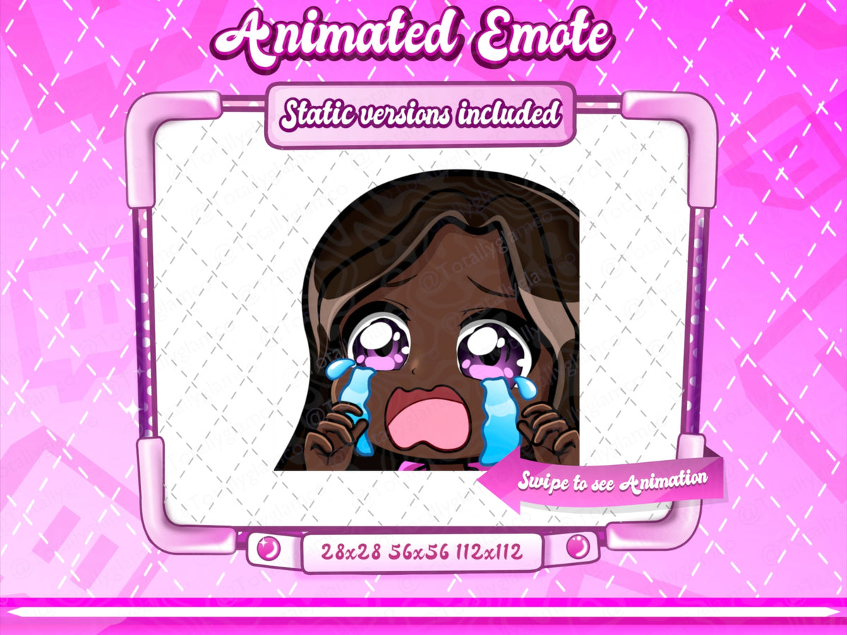 Animated black girl chibi emotes V2