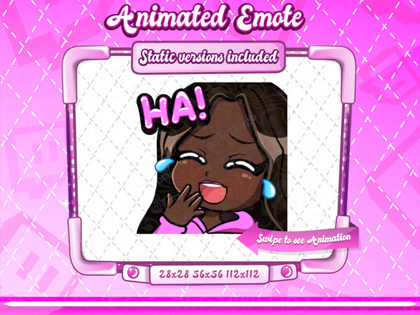 Animated black girl chibi emotes V2