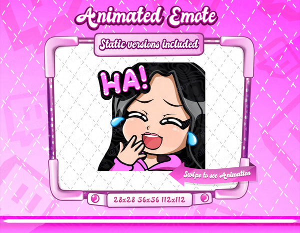 Animated black hair chibi emotes V2