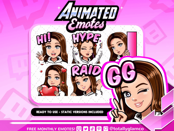 Animated Cartoon Glam emotes V3