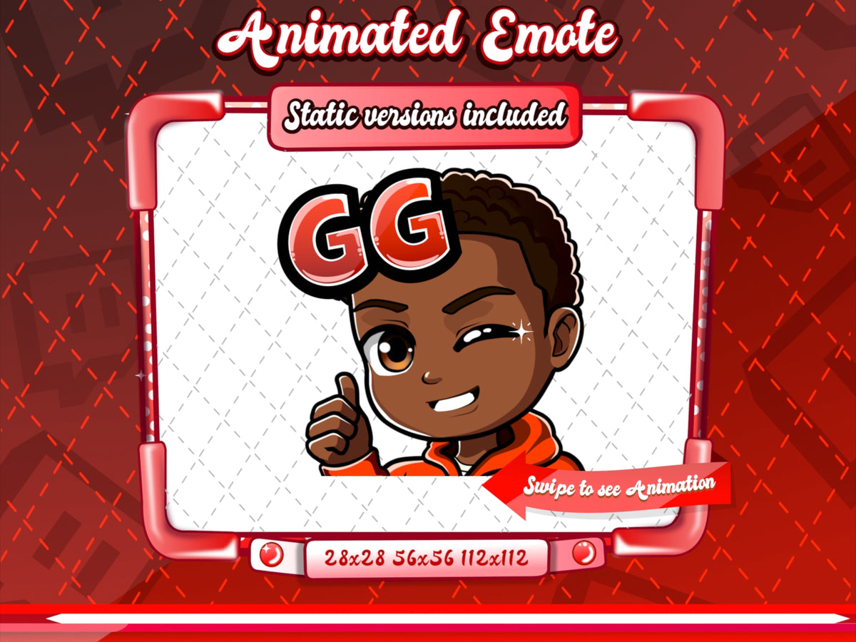 Animated Black boy emotes V1