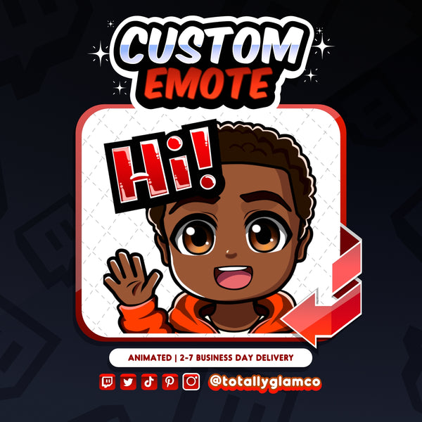 Animated Hi YCH Custom Chibi Guy Emote
