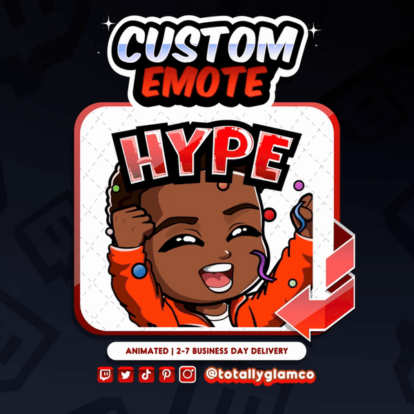 Animated Hype YCH Custom Chibi Guy Emote
