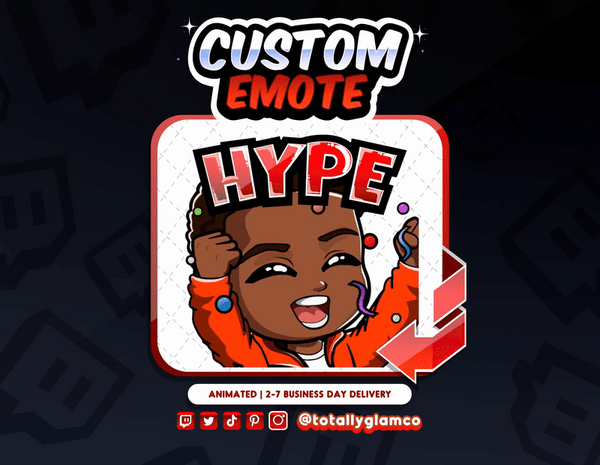 Animated Hype YCH Custom Chibi Guy Emote