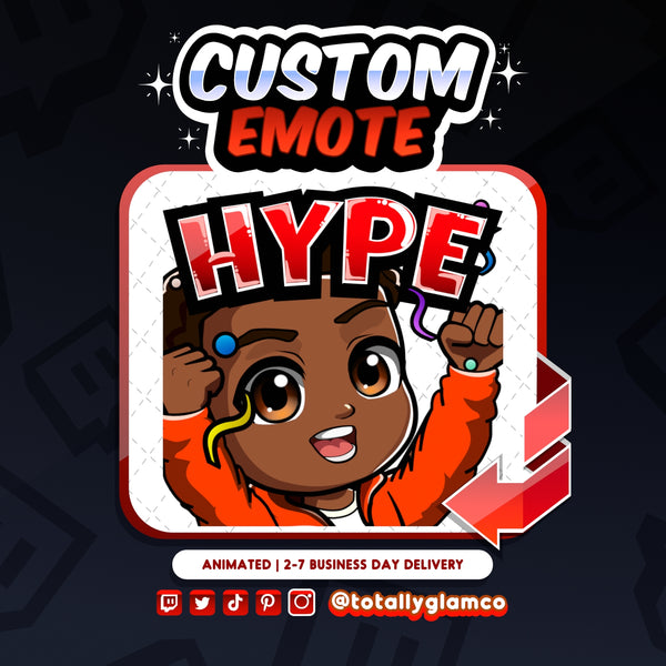 Animated Hype YCH Custom Chibi Guy Emote