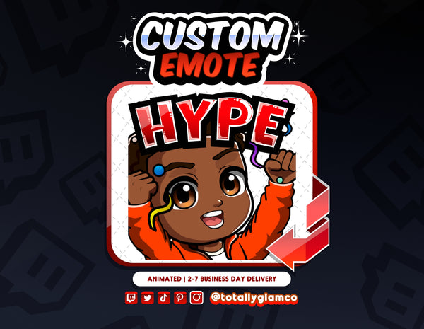 Animated Hype YCH Custom Chibi Guy Emote